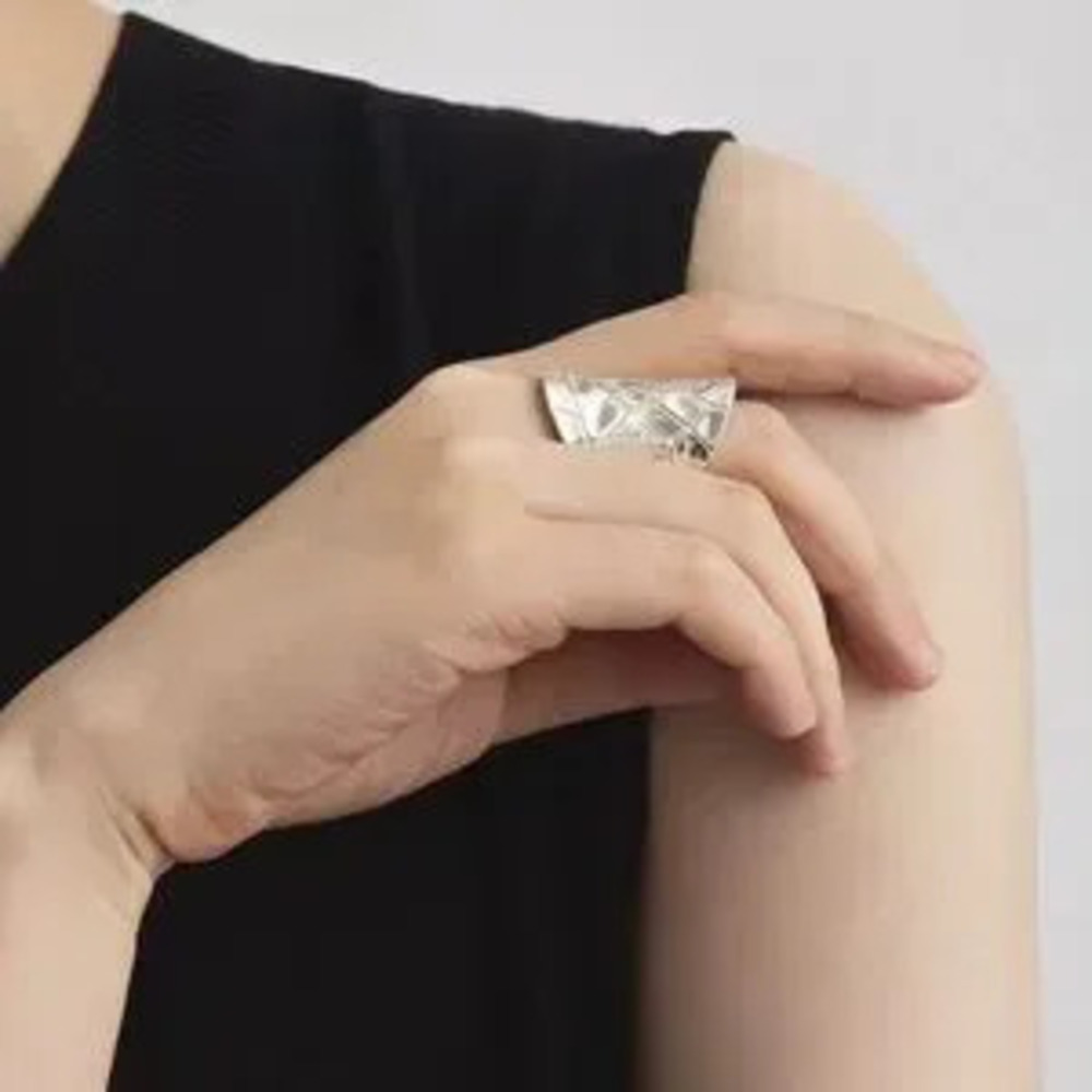 S925 Silver Geometric Ring